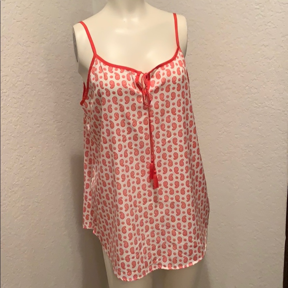 Ann Taylor Paisley Camisole with Tassels